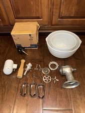 Vintage General Electric 1950"s Triple Mixer Accessories And Bowls