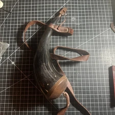 Muzzle-Loaders Authentic Black Powder Horn w/ Leather Strap for Civil War Black