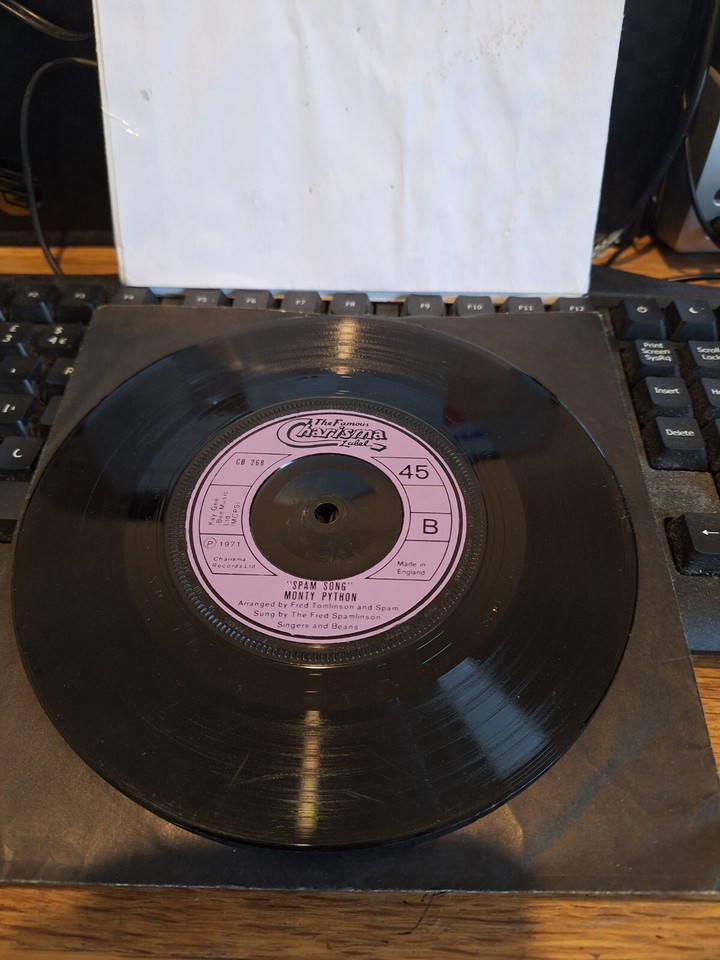 MONTY PYTHON LUMBERJACK SONG / SPAM SONG VG+ CHARISMA COMEDY VINYL 45