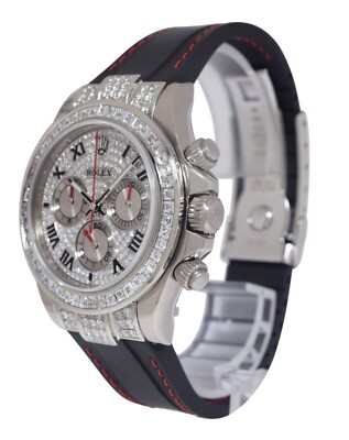 〇 ROLEX Daytona 116519 クロコベルト FZ8420 Rolex Daytona Chronograph 18k White Gold & Diamonds 40mm