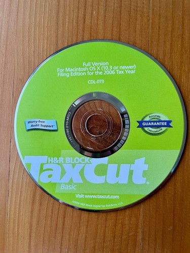 H&R BLOCK TAX CUT 2006 FOR MAC OS X 10.3 - 10.5 (Power PC) - Afbeelding 1 van 1