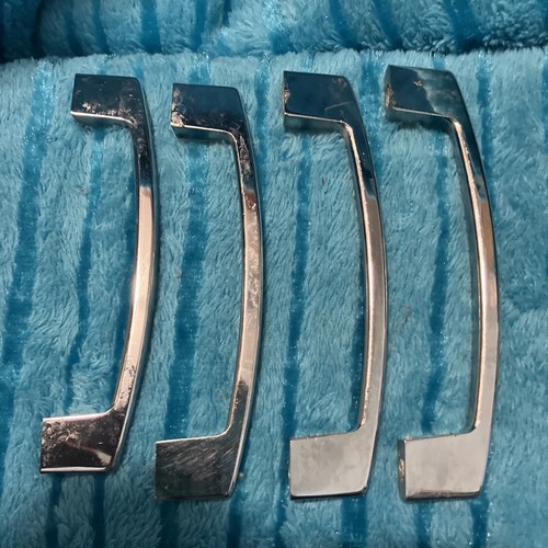 1 Vintage 50s 60s Mid Century Slim Arched Tapered Chrome Cabinet Handle Pull - Picture 5 of 11