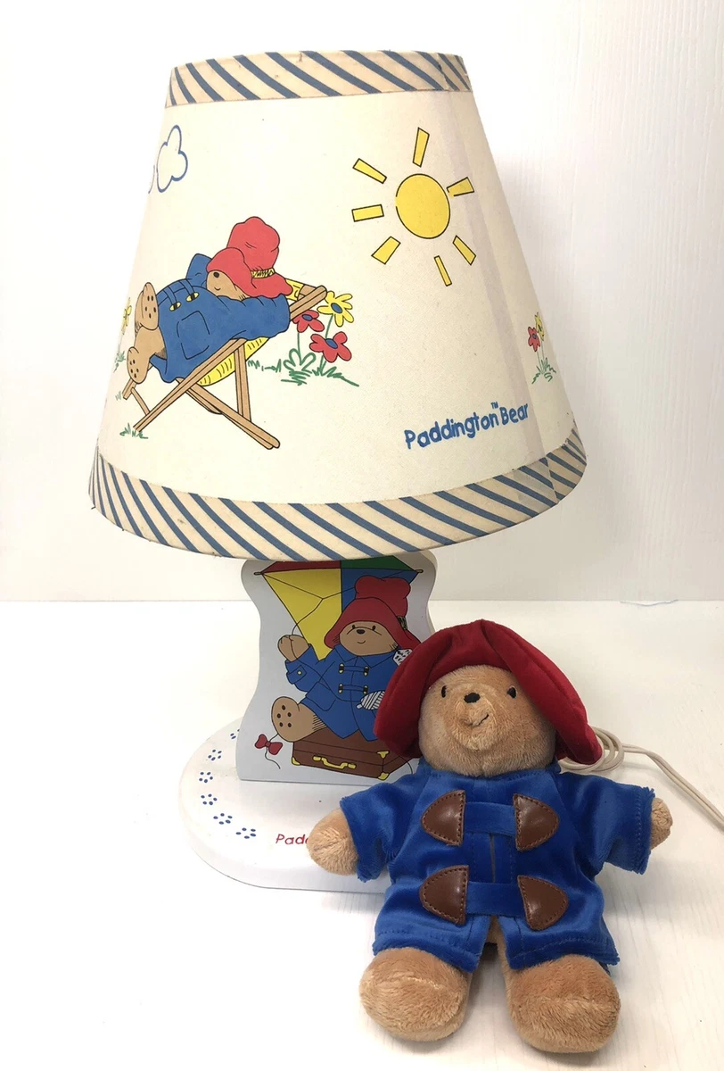 Paddington Bear Childrens Small Table Top Lamp Night Light w Plush Bear