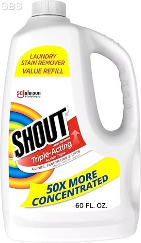 Shout Triple-Acting Refill, Laundry Stain Remover, 60 Ounce