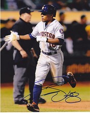 TONY KEMP  HOUSTON ASTROS   ACTION SIGNED 8x10