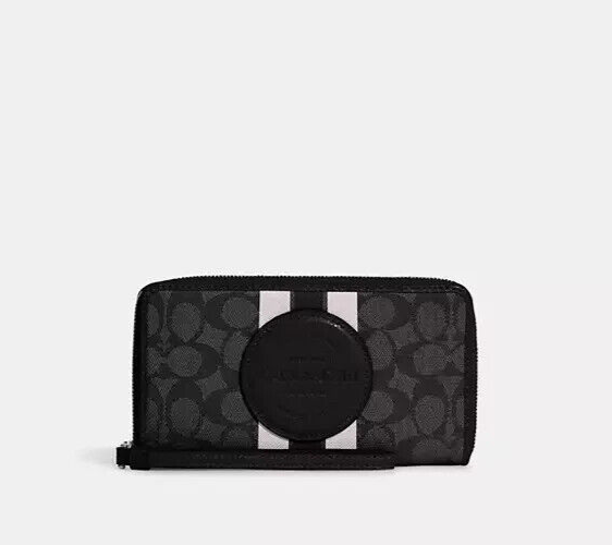 Coach Black Smoke Multi Dempsey Signature Jacquard Large Phone