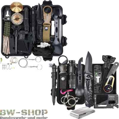 OUTDOOR SET 20-TLG. ÜBERLEBENSSET CAMPING SURVIVAL SET MESSER KOMPASS STIFT SÄGE