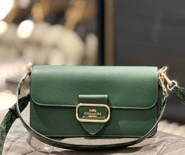NWT Coach Morgan Shoulder Bag pebble leather Im/Everglade CE561 | eBay