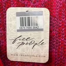 Free People Shirt Dress Womens Size M Multicolor Red Collar Short Sleeve