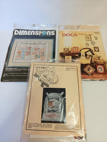 Vtg Dimensions Counted Cross Stitch Kit Lot Of 3 Studio M