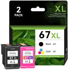 67XL Ink Cartridge for HP 67 Deskjet 2700 2700e 2755e 2800e 2855e 4155e Printer