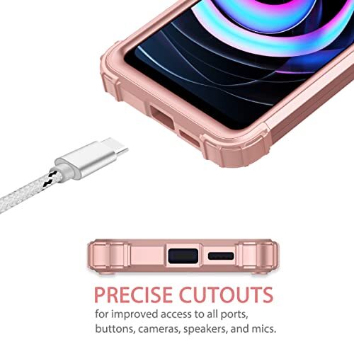 Moto Edge 2021 Case, 5G UW Sparkly Glitter Shockproof Hybrid Shiny Rose Gold - Zdjęcie 8 z 8
