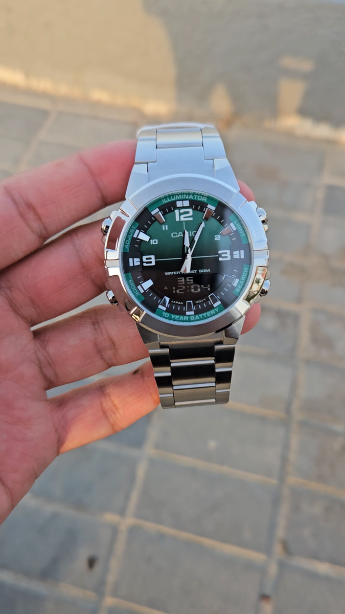 Casio AMW-870DA-3AVDF Men's Analog-Digital Watch | 10-Year Battery