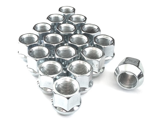16-Piece 12x1.5 Lug Nut Set – 3/4" Hex, Fits Honda & Acura, Zinc Plated Bulge/ Acorn Style