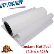 US Instant Hot Peel DTF Film 47.2in x 328ft DTF Transfer Film Double sided
