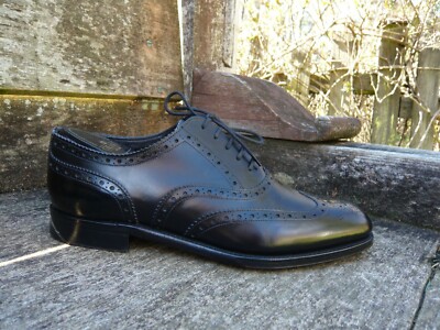 JOSEPH CHEANEY BROGUES SCHUHE VINTAGE SCHWARZ LEDER UK8 HERREN TOP ZUSTAND