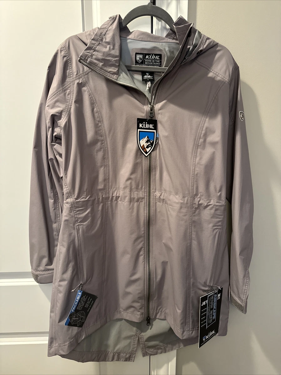 NWT Kuhl Women s QUARTZ Projekt Jetstream Trench Rain Jacket Gray