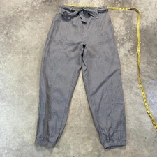 Threads 4 Thought Pants Womens Sz 12 Gray True Hemp High Rise Tie Waist Tapered