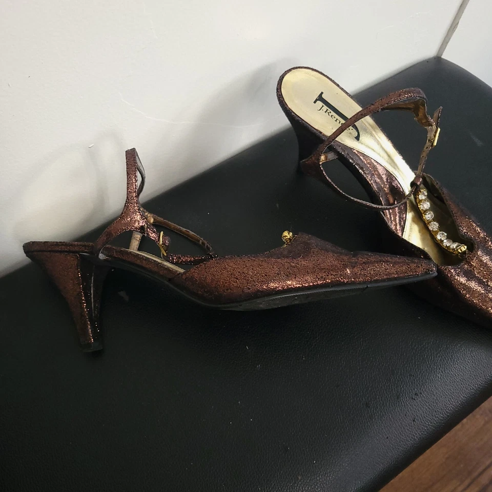 Zapatos de tacón J RENEE Bling on the Feet DIAMANTE PEDRERÍA talla 8 Foto 4 de 4