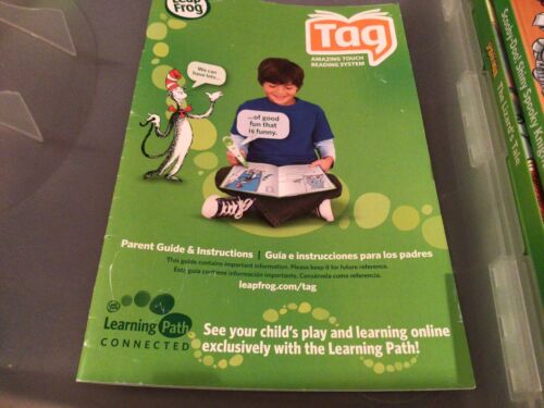 Leapfrog Tag Reading System Lot w Case 6 Books Pen & CD Spiderman Spongebob Cat - Picture 2 of 12