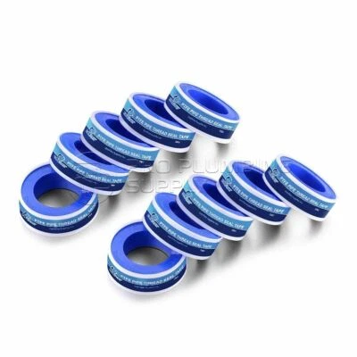 EVERFLOW 10 Rolls Plumbers PTFE Tape 1/2" W x 260" L Pipe Thread Seal Tape