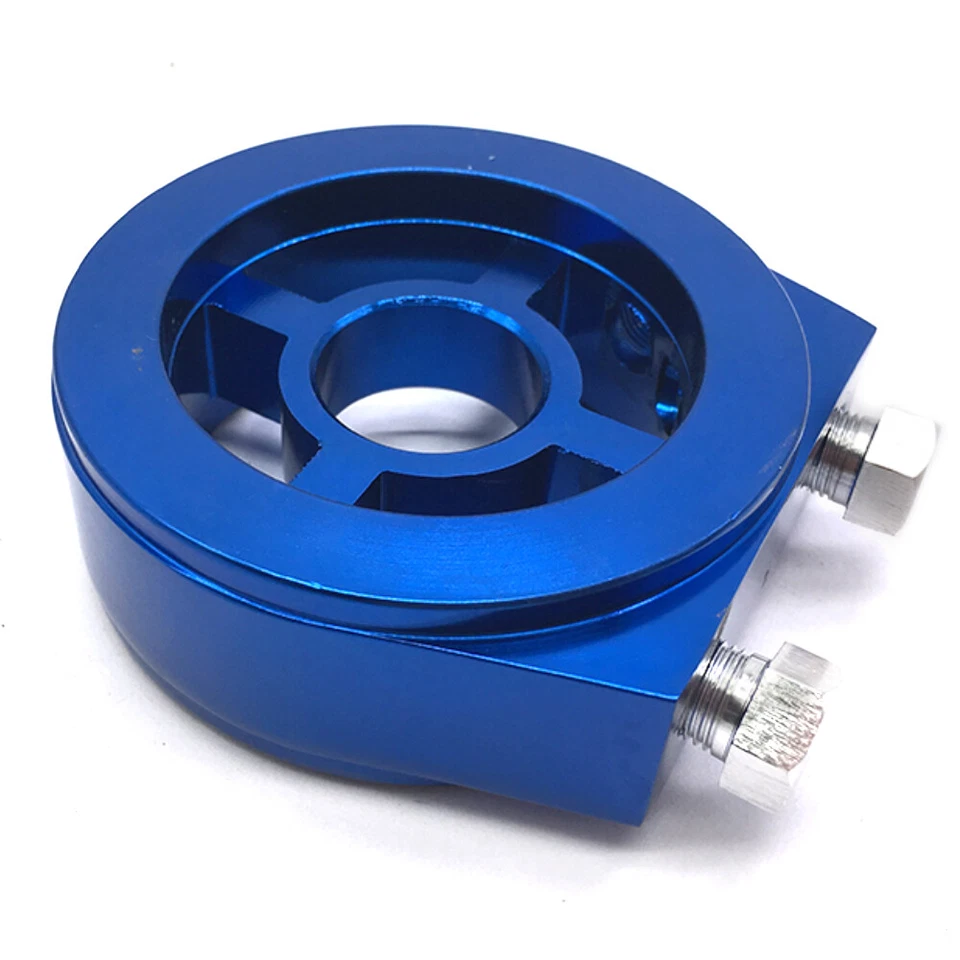 Universal Oil Filter Cooler Sandwich Plate Adapter Oil Adapter car meter Blue - Imagem 3 de 4