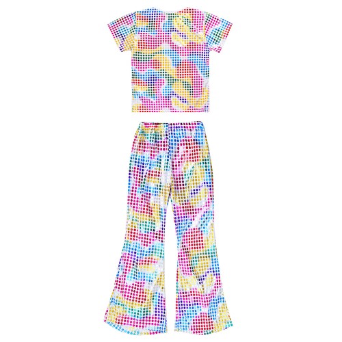 Outfit da discoteca per bambini ragazze set palco festa girocollo lucido - Foto 58 di 64