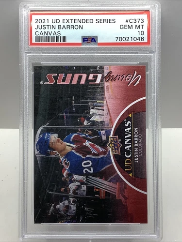 2021-22 UPPER DECK YOUNG GUNS JUSTIN BARRON CANVAS #C373 RC PSA 10