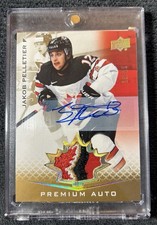 2021  Jakob Pelletier UD Team Canada Juniors Premium Rookie Auto Patch 16/25