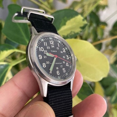 Timex J.Crew Collaboration Rare Classic Watch Black Nylon Strap | eBay