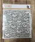 Simon Says Stamp Outline Heart Background Stamp & Matching Stencil Set~~~New — photo 2