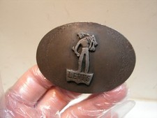 Levi Strauss Vintage Belt Buckle Very Worn 2 1/4" X 3 1/4" STEEL With Die Cast