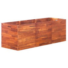 Raised Bed Natural brown Solid Acacia wood Large Durable