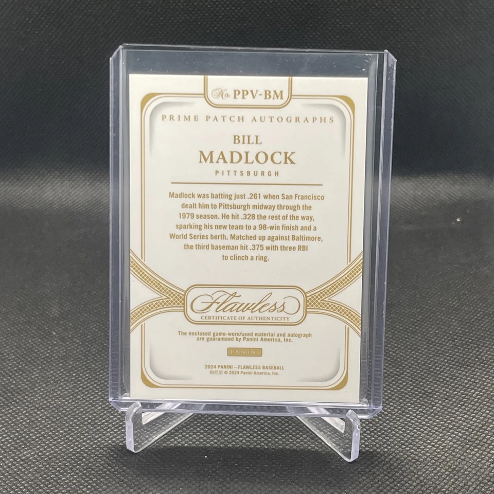 Bill Madlock de béisbol impecable Panini 2024/15 parches automáticos Foto 2 de 2