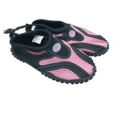 Easy USA Girls Water Shoes Slip On Mesh Fabric Drawstring Pink Black 2