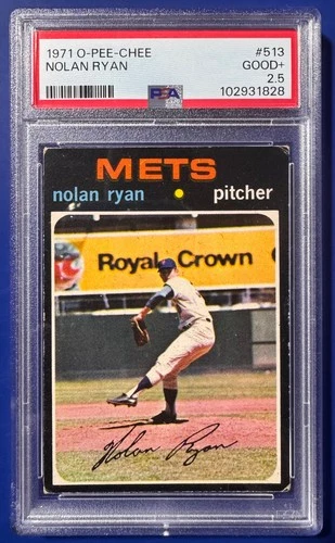 1971 O PEE CHEE #513 NOLAN RYAN BASEBALL CARD - TOUGH OPC YELLOW BACK - PSA 2.5