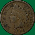 1896 Indian Head Cent Choice Very Fine VF+ Coin, Dimple #39399