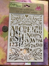 Crafter  s Square Rub On Transfers / Letters  Numbers - Gold -1 Sheet - New