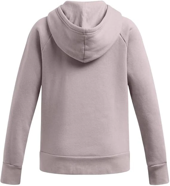 Under Armour Girls Rival Fleece Big Logo Hoodie Size L Tetra Gray/Flare Orange - Image 2 of 4