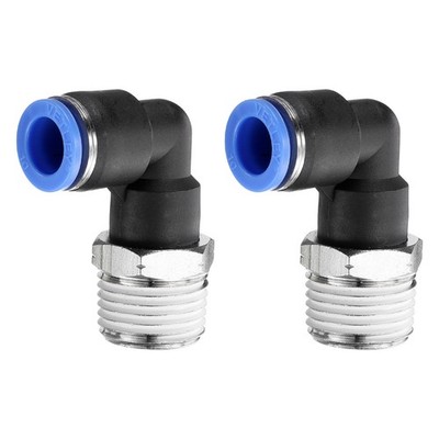 90° Push-Fitting 1/2''NPT x 10mm Bogen für Luft/Wasser/Gas 2 Stück