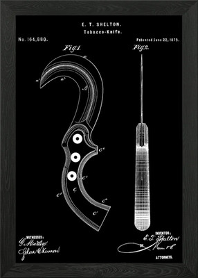 Tabakmesser Patent gerahmt Wandbild Poster Leinwandbild Bild