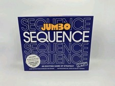 Sequence Jumbo Board Game 8080 Complete Cards Chips Family Tabletop Vintage