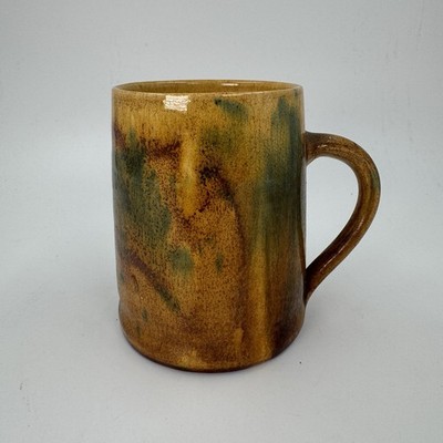 Vintage Ewenny Keramik Krug Becher um 1920 Kunsthandwerk mit laufender Glasur