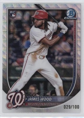 2025 Bowman Chrome Wave Refractor 29/100 James Wood #29 Rookie RC 0us4