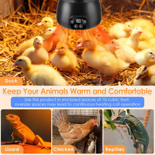 1 Pack Chicken Coop Heater 200W with Lighting and Temperature Control Chicken