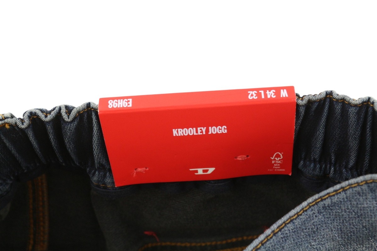DIESEL Krooley-E-Ne E9H98 Men Jeans W34/L32 Jogg Distress DIESEL Krooley-E-Ne E9H98 Men Jeans W34/L32 Jogg Distress