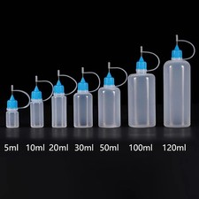 5-120ml Empty Plastic Squeezable Dropper Bottles Care Liquid Droppers Black Caps