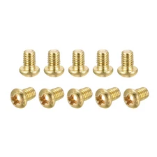 24Pcs Brass Machine Screws M4x6mm Phillips Pan Head Fastener Bolts