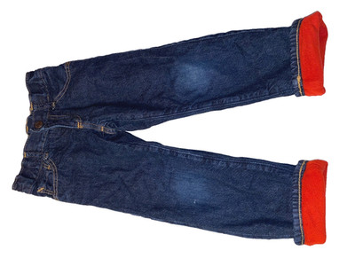 N6 !WOW! Boys Size 5 GAP Fleece Lined Straight Blue Jeans Denim Pants