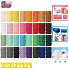 Generous 32 Rolls Cotton Macrame Cord 3mm 4-Strand 1760 Yards Colorful Craft
